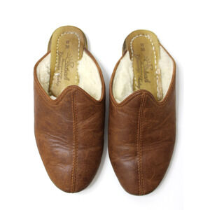 Sabah Women’s Classic Leather Slides Fur Lined Size 38